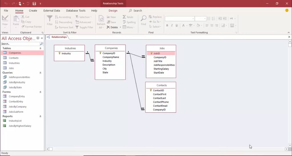 Microsoft Access Relationships